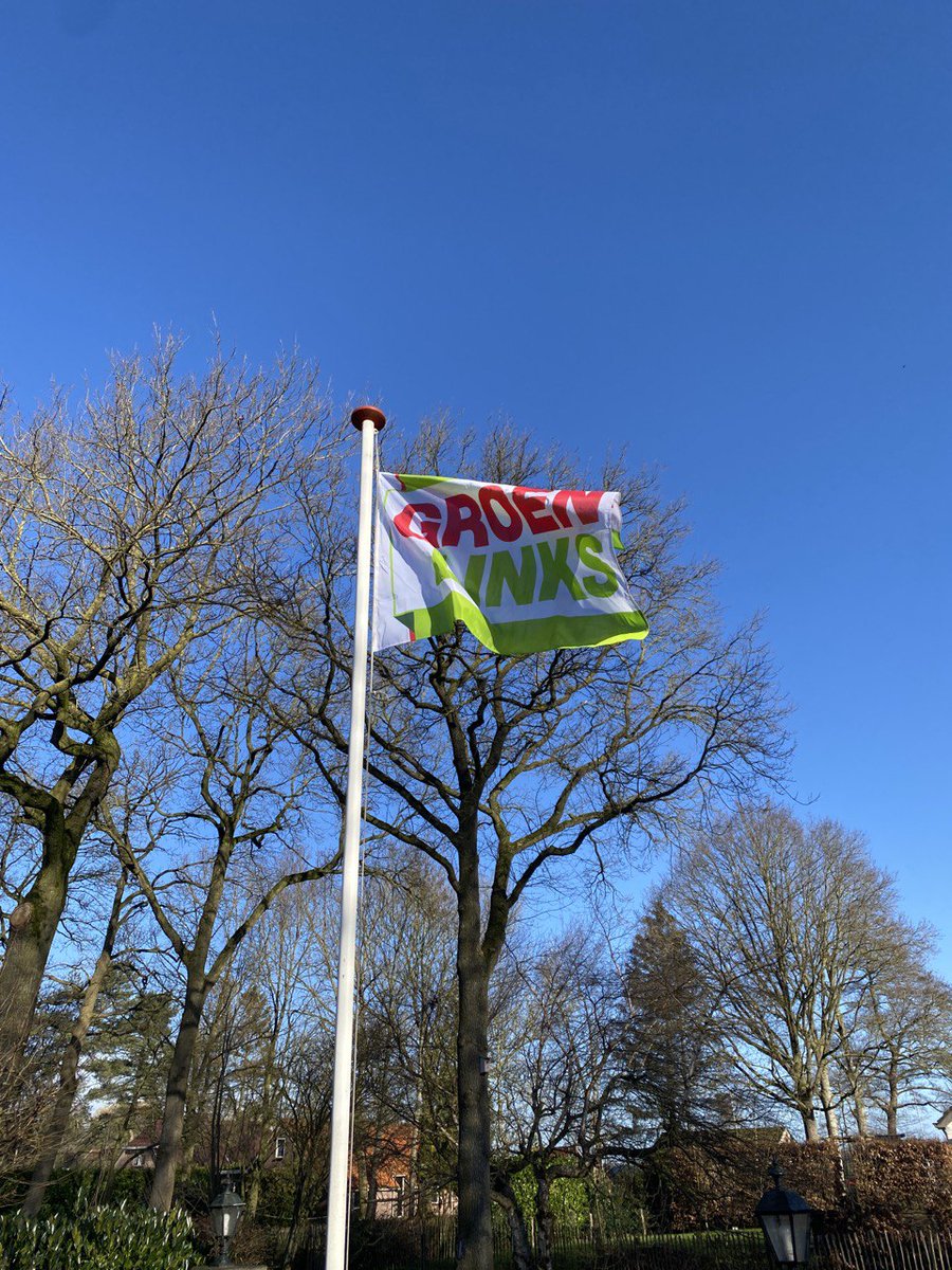 GLDeWolden's tweet photo. De vlag hangt uit. We mogen stemmen! Nu hopen dat deze dag net zo mooi eindigt als dat ie begonnen is. 😀

#stemGroenLinks https://t.co/v0UVHJgVOW