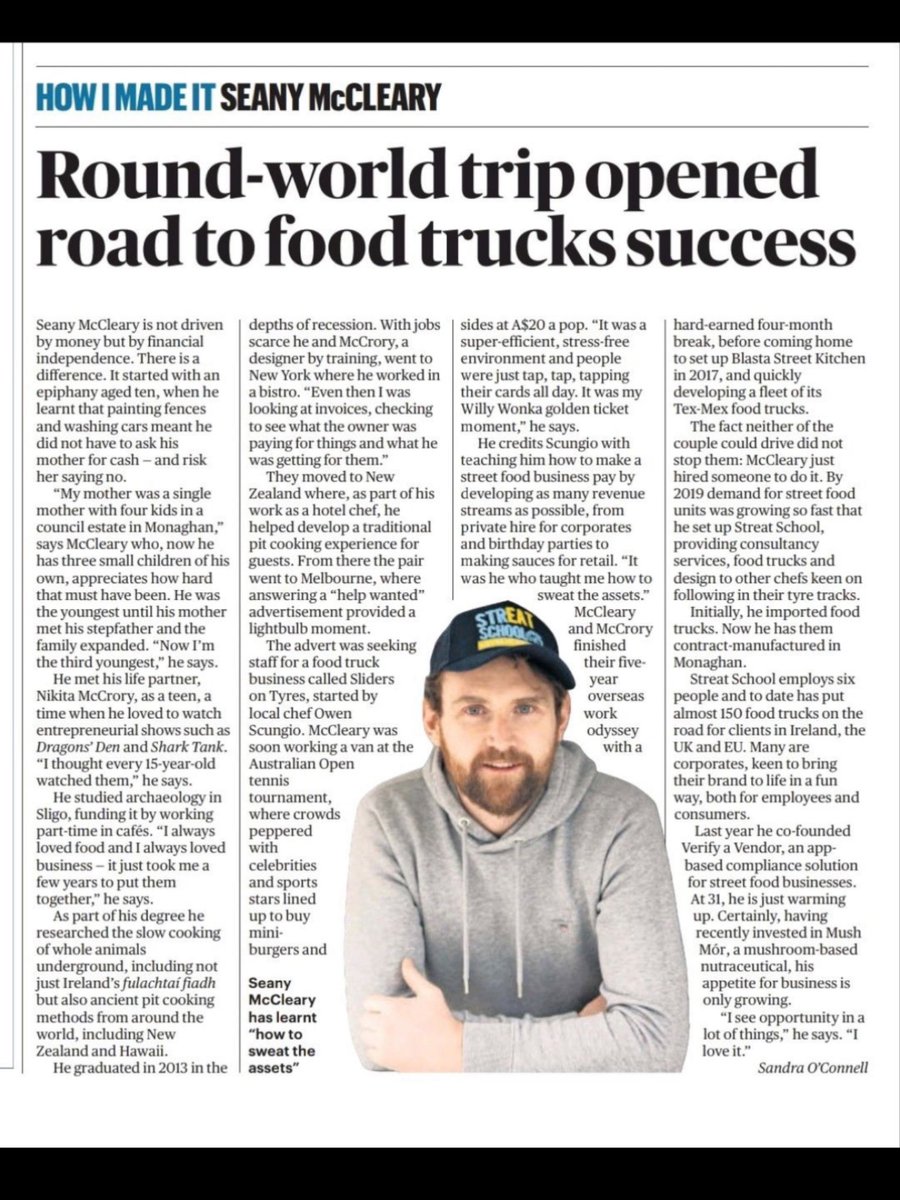 mush_mor's tweet photo. 🎉👏🏼 🍄Congratulations to Seany McCleary, co-founder of Mush Mor, for the recent article in @ST__Ireland! 📰

#MushMor #SundayTimes  #Recognition https://t.co/mitQaens00