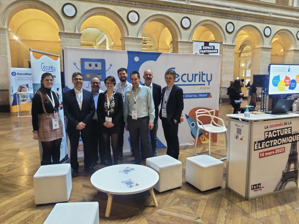 Cecurity's tweet photo. [#JFE2023] L'équipe de https://t.co/v6C8JIEeN7 vous remercie pour votre présence sur notre stand à la 4ème édition de la journée de la facture électronique ! Rendez-vous en 2024 pour la prochaine édition.

#Cecurity #factureélectronique #réforme2024 #eFacture https://t.co/9Eyq2m5SqQ