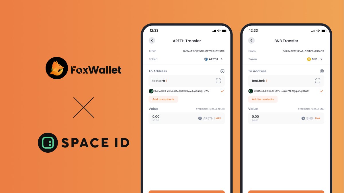 FoxWallet Official (@foxwallet) on Twitter photo 🛎️Stay tuned for the integration of <a href="/SID_bnb/">SPACE ID .bnb Name Service</a> and <a href="/SID_arb/">SPACE ID .arb Name Service (💙,🧡)</a> powered by <a href="/SpaceIDProtocol/">SPACE ID</a> in <a href="/FoxWallet/">FoxWallet Official</a> next version update. #soon
👉<a href="/SpaceIDProtocol/">SPACE ID</a> is building a hub for you to discover, register, trade & manage .eth, .bnb & . arb web3 domains in one stop. 🛎️Stay tuned for the integration of <a href="/SID_bnb/">SPACE ID .bnb Name Service</a> and <a href="/SID_arb/">SPACE ID .arb Name Service (💙,🧡)</a> powered by <a href="/SpaceIDProtocol/">SPACE ID</a> in <a href="/FoxWallet/">FoxWallet Official</a> next version update. #soon
👉<a href="/SpaceIDProtocol/">SPACE ID</a> is building a hub for you to discover, register, trade & manage .eth, .bnb & . arb web3 domains in one stop.