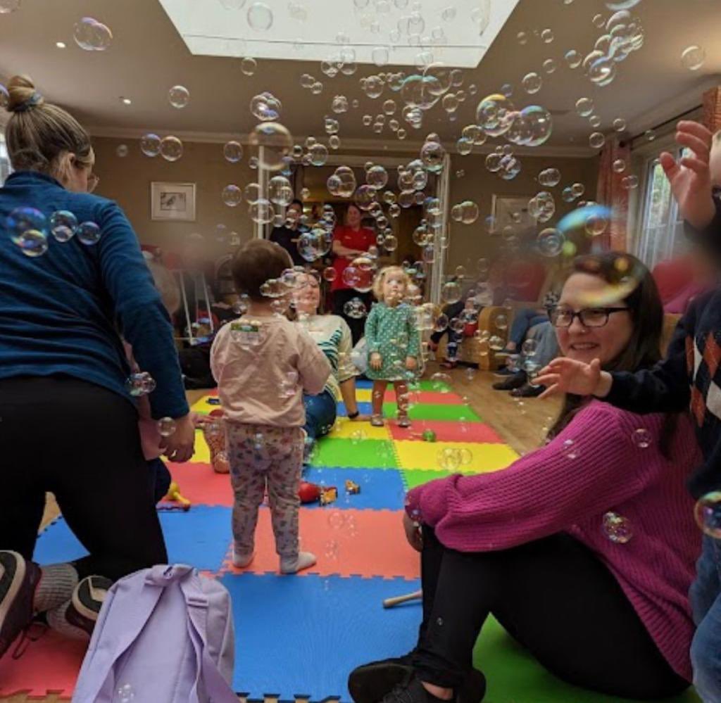 HallmarkSurrey's tweet photo. We are thrilled that Songs &amp; Smiles is back in full swing. Every Tuesday we are hosting an intergenerational music group for 0-4 year olds. Singing, moving, laughing &amp; making new friends. #songsandsmiles #lightwater #SurreyMums #carehome #SurreyParents https://t.co/iHVW2DotXO