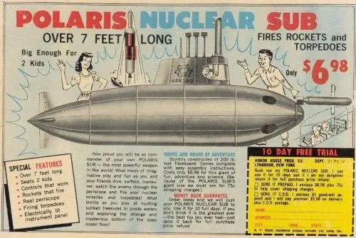 TIL you could buy your own (cardboard) Polaris nuclear submarine in the sixties 🥹 misternizz.wordpress.com/2011/07/28/my-… #coldwar #coldwarhistory #coldwarhist #submarines #subtweet