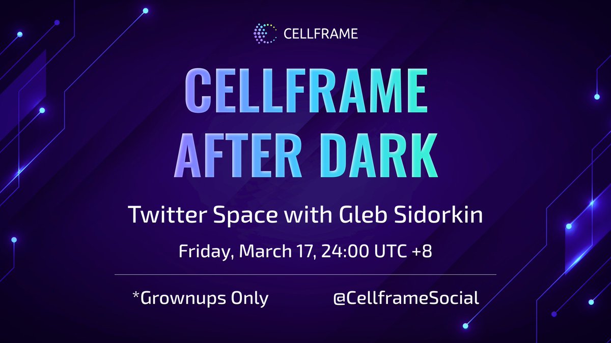 CellframeSocial's tweet photo. This Friday. Cellframe After Dark. 🌉🍸
We talk #Blockchain, #Cellframe, and ruminate on the #QuantumApocalypse 💀💀
🥊Gloves off.
🗡️ Knives out.
@CellframeSocial Twitter Spaces Exclusive. https://t.co/IroOp7oYSG