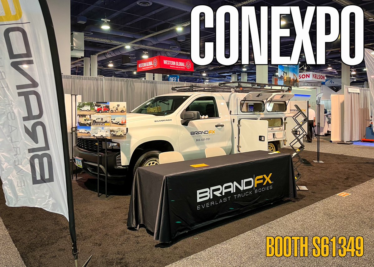BrandFXBody's tweet photo. In Las Vegas? Come see BrandFX Body Company at the CONEXPO-CON/AGG show!

#CONEXPO Time Manufacturing Company #truckbody #BrandFX #BrandFXBody #truckbodies #composite #servicebody #servicebodies #lineworker #lineworkers #buckettruck #aerial #USA #texas #fortworth #fwtx https://t.co/NFpETz2D2J