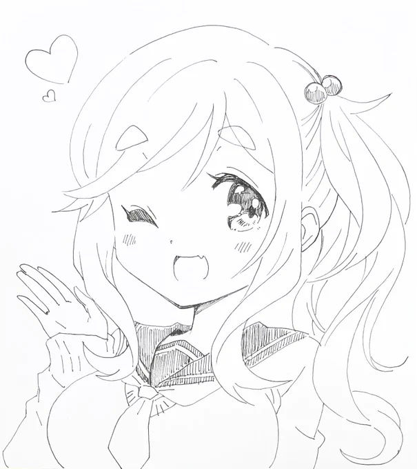 今日のアナログイラスト118日目はゆるキャン△の犬子こと犬山あおいちゃんです! 