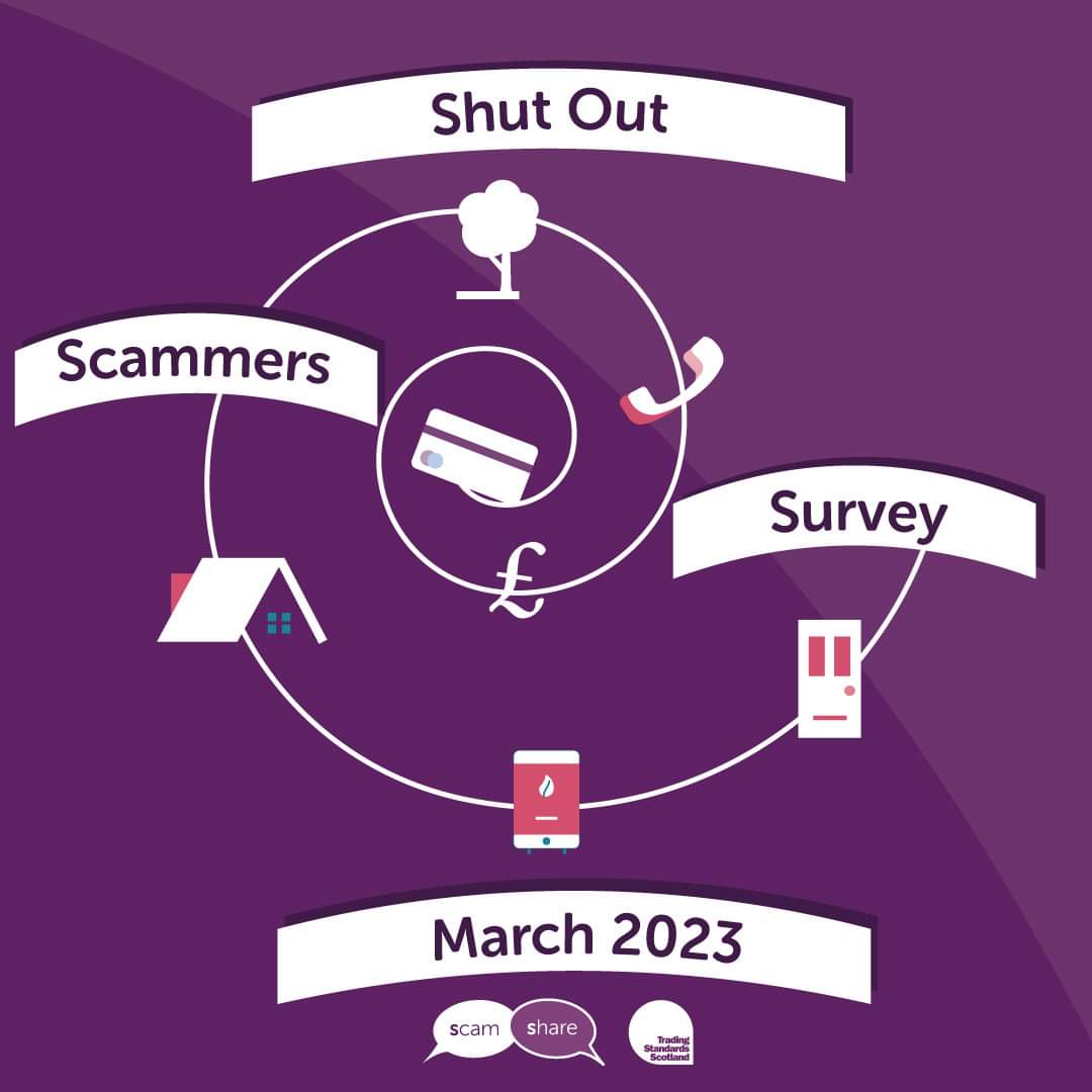 Have you experienced a doorstep scam in the past year?

Have you lost any money or had to have remedial work done due to a rogue trader?

@TSScot are running a #ShutOutScammers survey throughout March and want to hear from you!

Take part ➡️ forms.office.com/e/aSHHdTBqrB

#Inverclyde