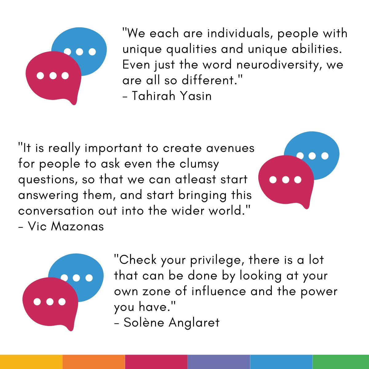 NCWeek's tweet photo. Take a look at some key take-outs from our second panel event of the day 🌟

'Culture, Community and Class in Neurodiversity'

Thank you to the panelists for such insightful and inspiring conversation, and thank you to everyone who joined us!

#NeurodiversityCelebrationWeek https://t.co/5RksmrlKpN