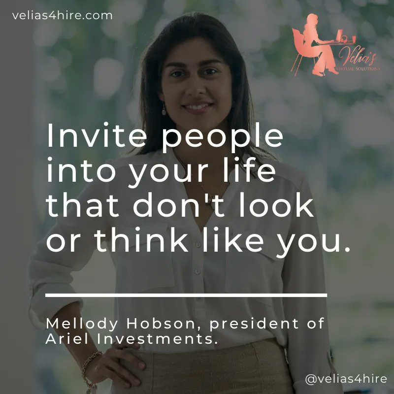Velias4hire's tweet image. Expand your horizons and learn from those who have different perspectives and experiences.

#diversityandinclusion #embraceuniqueness #learnfromothers #growthmindset