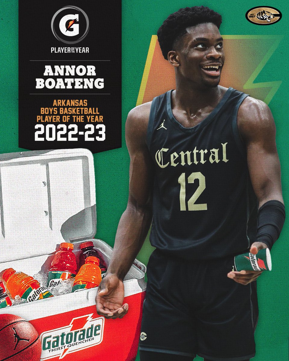 LRCentralHoops's tweet photo. Annor Boateng is the 2022-23 Gatorade Arkansas Boys Basketball Player of the Year! ⚡️

@annor2024 | @Gatorade https://t.co/vSLSB0xN8o