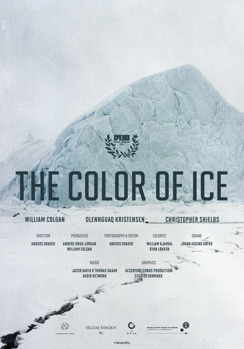 UndergroundGeo's tweet photo. Today we celebrate the premiere of 'The Color of Ice' @cphdox. Huge thanks to all involved. #Geocenter @VILLUMFONDEN @NHM_Denmark #Geus #TheColorofIce #dkvid https://t.co/2C9QzaBbv4