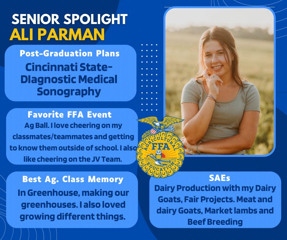 Ali is a four-year FFA member, congratulations Ali!