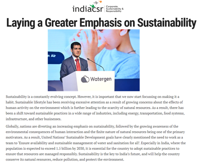 watergen_india's tweet photo. Read the latest article published in India CSR by Mr. Chaitanya Jaipuria, Director, Watergen India.

Link: https://t.co/8mtA8b4rVf

#sustainability #environment #technology #people #india #waterfromair #drinkingwater #AWG #watergen #innovation #sdg #future #sdg #esg #leadership https://t.co/MKaQ8cBZlB