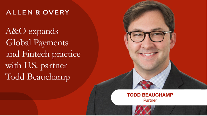 AllenOvery's tweet photo. We are pleased to announce that Todd Beauchamp has joined us as a partner in our Corporate department, based in Washington, D.C., to lead our U.S. Payments practice. 

Read more here: https://t.co/6gWl9P28uu

#FinTech #FinancialServices https://t.co/Vo8hIu7a7E
