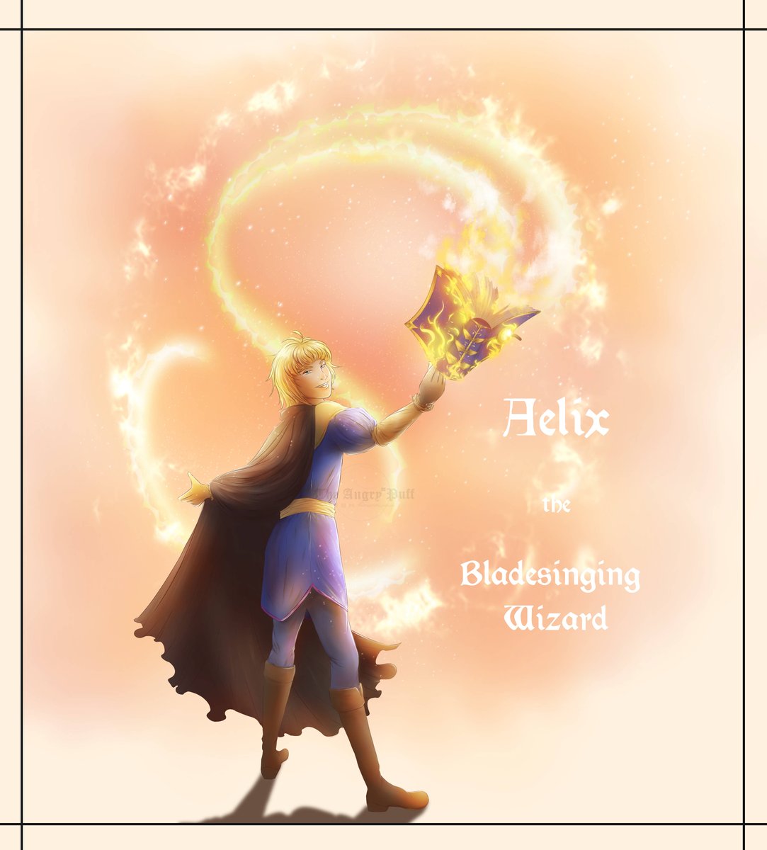 Had fun with magic boi's lighting. Fire tome go bwoosh!~ 

#dndart #DnDcharacter #DnD #dungeonsanddragons #dndcharacterart #commissionsopen #commissionopen #commissions #digitalart #digitalpainting