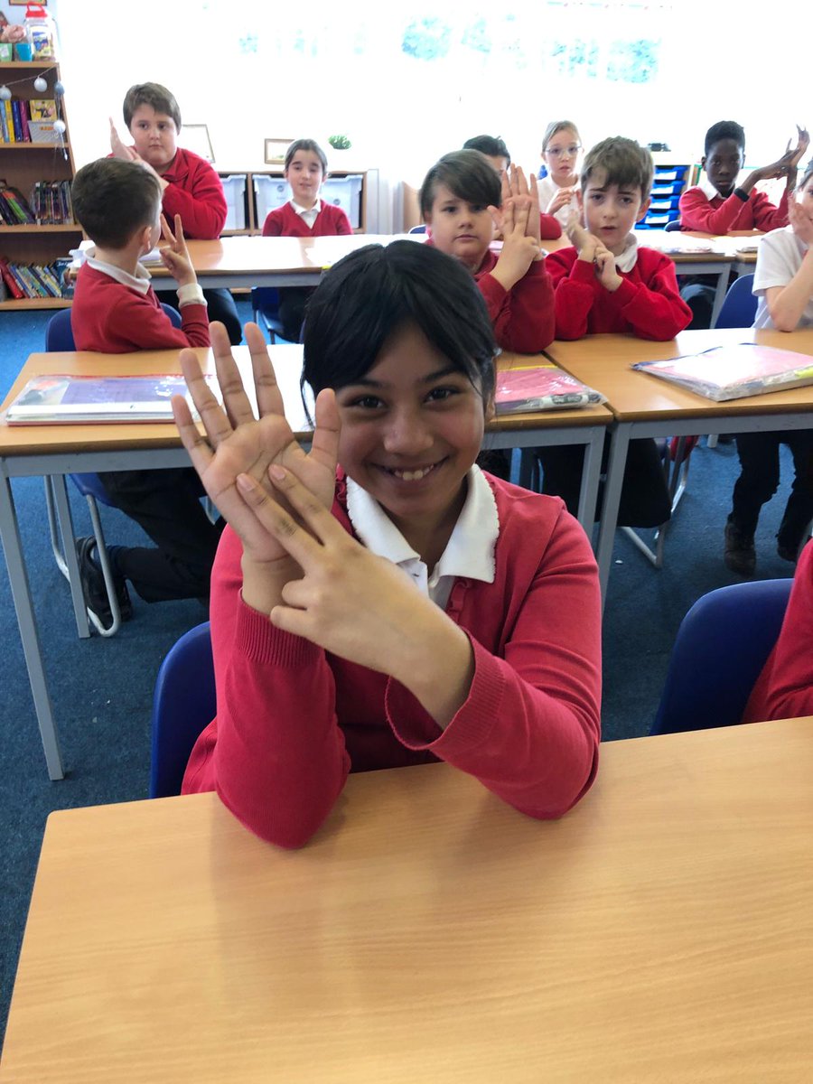NorthlandsPri's tweet image. Children is year 5 have been learning sign language as part of #SignLanguageWeek @SignatureDeaf @BDA_Deaf