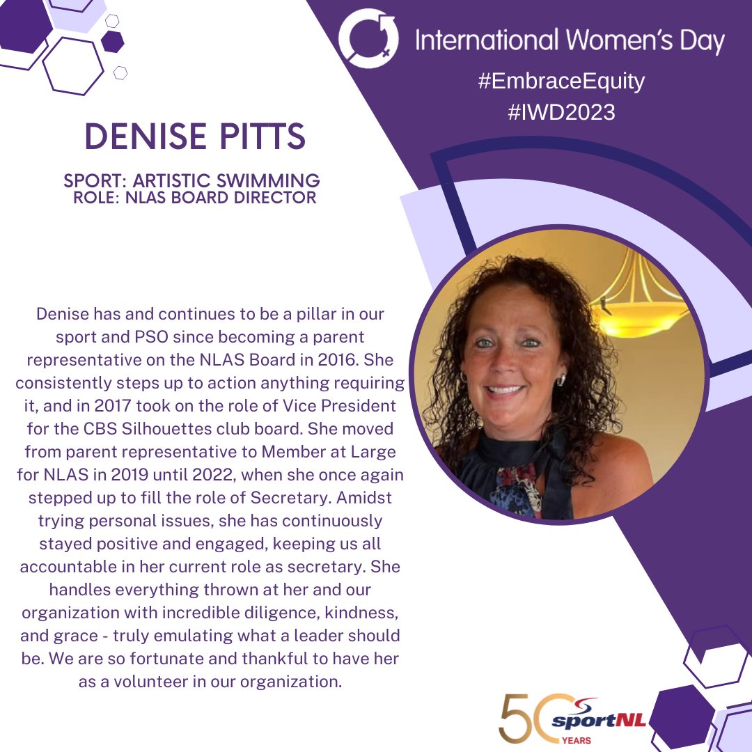 sportnl's tweet photo. Thank you to everyone who contributed to our #IWD2023 celebration, what a great week! Our last highlight this year is @NLartisticswim . Lori, Catherine, and Denise thank you for going above and beyond for your sport!
#IWD2023
#EmbraceEquity https://t.co/cwpH3L5LCn
