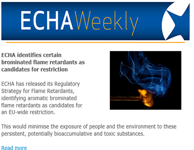 aew1aew1's tweet photo. 15/3/23. ECHA identifies certain brominated flame retardants as candidates for restriction.
https://t.co/auEZcpoupL https://t.co/4mGBw3RZ0C