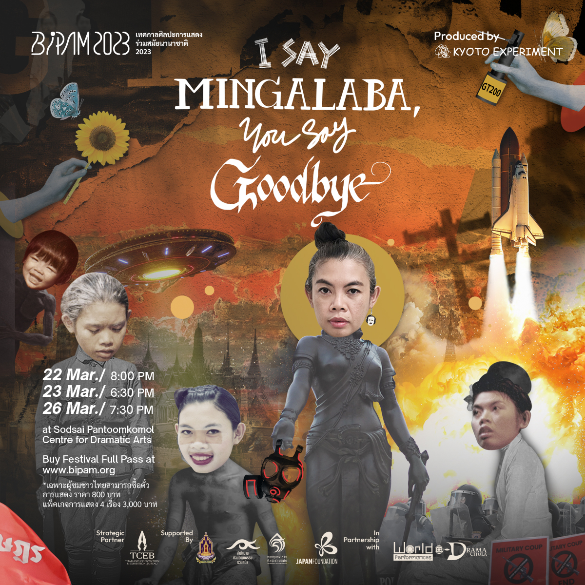 BIPAMbkk's tweet image. [BIPAM 2023 - Performances] 
I SAY MINGALABA, YOU SAY GOODBYE - Jarunun Phantachat  @bfloortheatre 
(75 minutes)

“Is it true that we are what history makes us?”

#BIPAM2023 #UNCOMMONGROUND
#BIPAM_PERFORMANCE #isaymingalaba