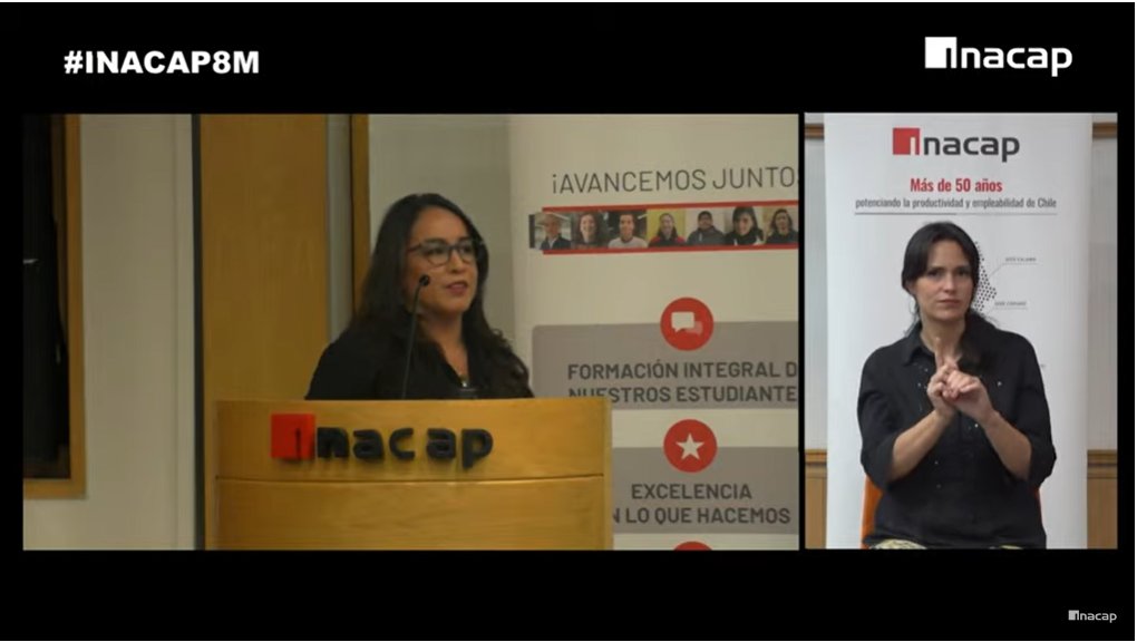 Inacapinos's tweet photo. Paulina Villarroel de @FundacionHonra explica qué son los sesgos y los estereotipos de género.
Síguelo en vivo 👉https://t.co/X6LU2g7N1v #INACAP8M https://t.co/4XljpTuMiq