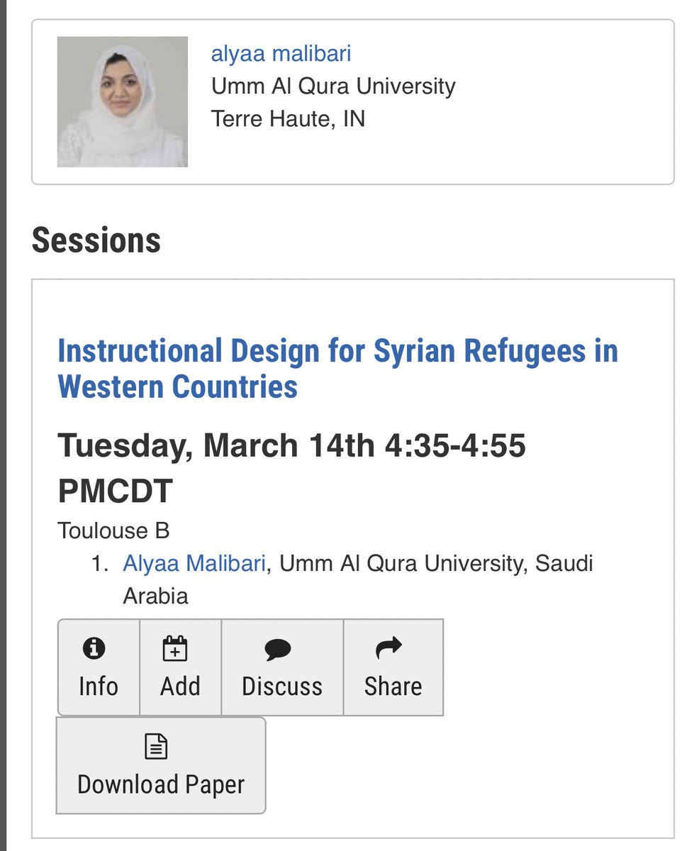 Alyaamalibari's tweet image. الحمد لله انتهيت من عرض ورقتي العلمية في المؤتمر الدولي  #SITE23 المنعقد في امريكا 🇺🇸 #NewOrleans 
فخورة بتمثيل بلدي كون ورقتي العلمية الوحيدة المسجلة بإسم السعودية 🇸🇦 من بين مئات الأبحاث في هذا المؤتمر و بموضوع يطرح للمرة الأولى عن التصميم التعليمي المخصص academicexperts.org/conf/site/2023…