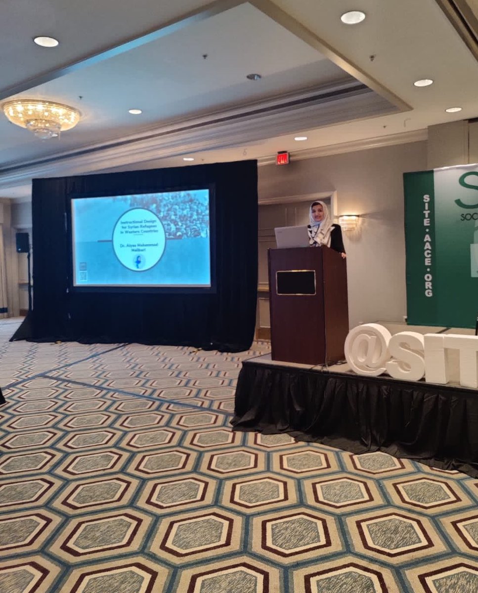 Alyaamalibari's tweet image. الحمد لله انتهيت من عرض ورقتي العلمية في المؤتمر الدولي  #SITE23 المنعقد في امريكا 🇺🇸 #NewOrleans 
فخورة بتمثيل بلدي كون ورقتي العلمية الوحيدة المسجلة بإسم السعودية 🇸🇦 من بين مئات الأبحاث في هذا المؤتمر و بموضوع يطرح للمرة الأولى عن التصميم التعليمي المخصص academicexperts.org/conf/site/2023…