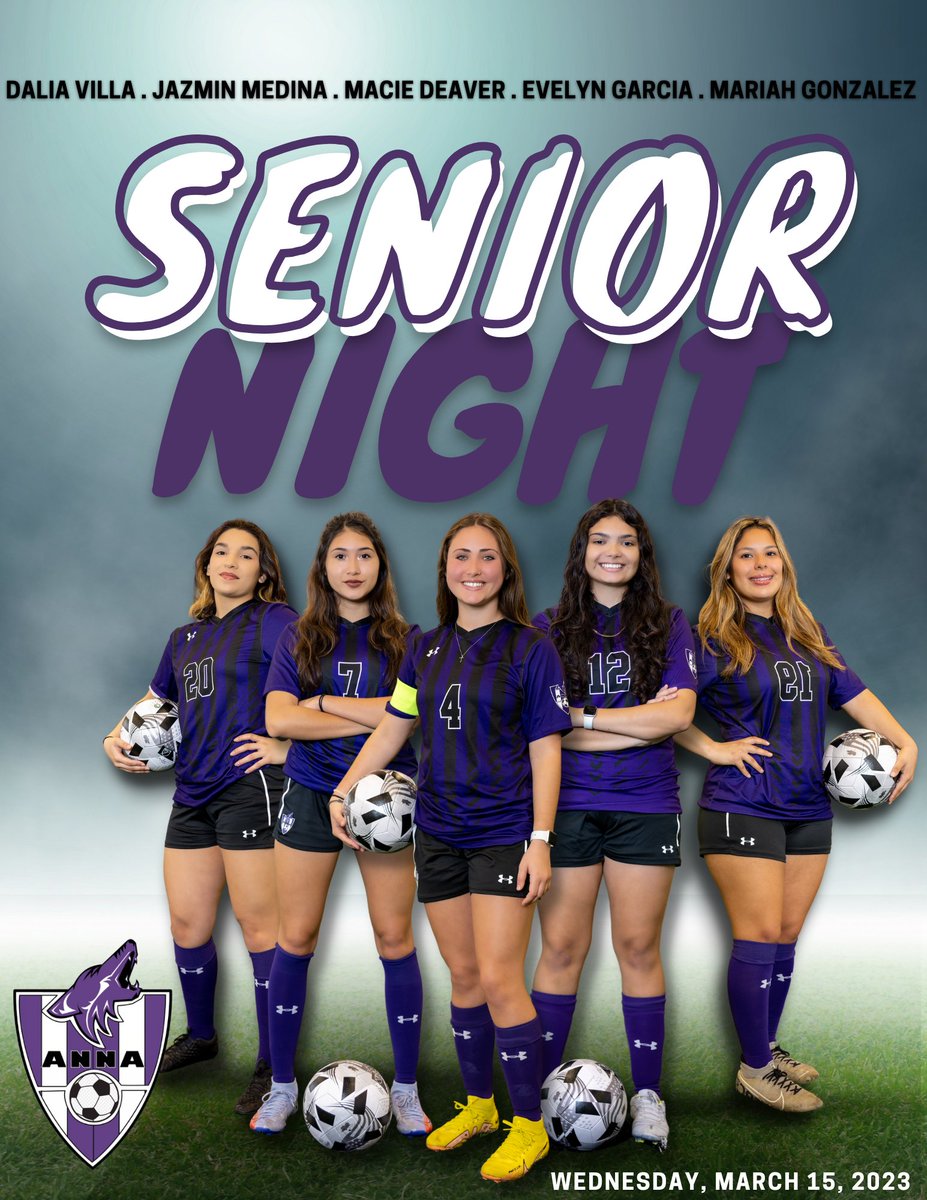 Tonight is the last district match of the 2023 season... But most importantly, it's... 
⚽💜 SENIOR NIGHT 💜⚽

Come out to Coyote Stadium &amp; help us celebrate these amazing seniors! 

🕡 7:15 PM 🆚 Farmersville
Senior night festivities will begin just before! 

#IronSharpensIron
