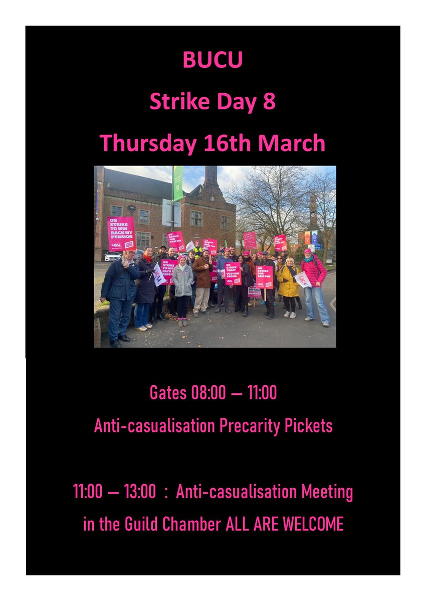 It's been a full-on day today, but tomorrow #WeGoAgain with Gates@8 for our Anti-Casualisation Day. *All* are welcome to come along to the meeting at 11:00 #ucuRISING #USSmess #FourFights #NoToPrecarity #EnoughIsEnough @ucu @TUCBham @SolidarityUob @WestMidsUCU @BhamUniUnison