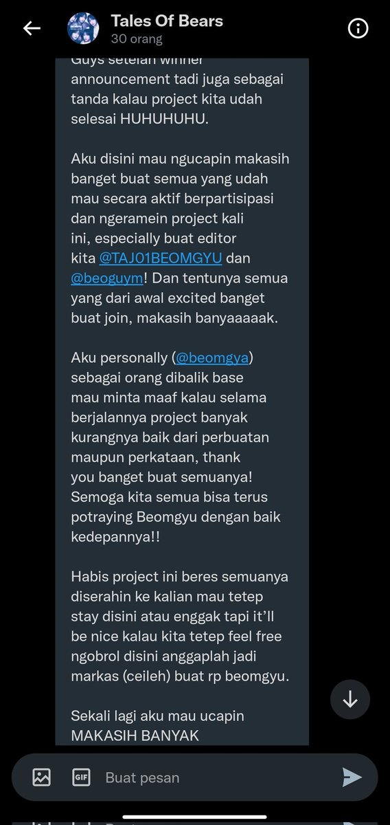 beomgieyu's tweet photo. sedih. T___T @TalesOfBears sampai lupa ini cuman project ulang tahun 😭 https://t.co/EIIrVHIQYw