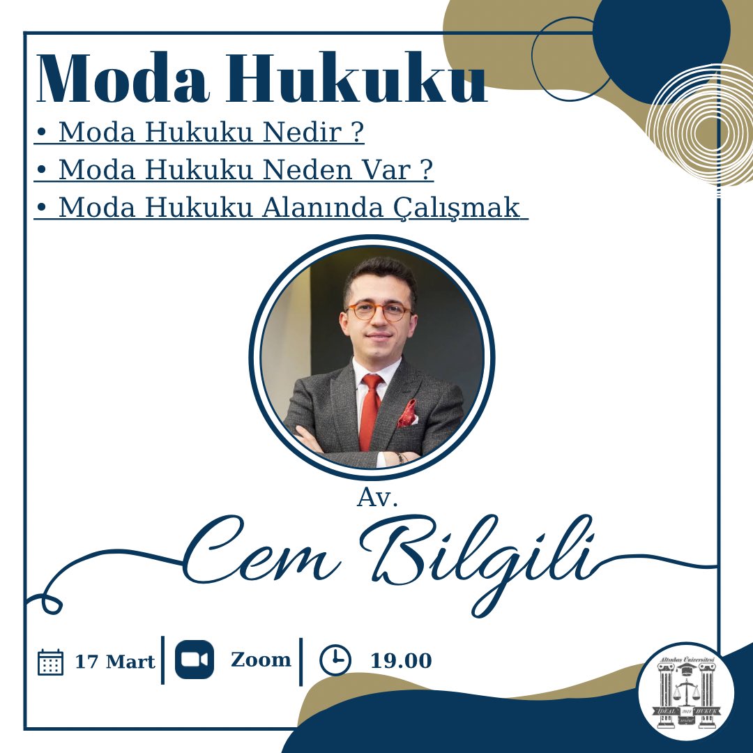altinbasideal's tweet photo. Sevgili İdeal Hukuk Takipçileri,✨

Yeni bir etkinlikle sizlerleyiz. Hukukta alışılagelmiş alanların dışında olan Moda Hukuku'nu Av. Cem Bilgili ile inceleyeceğiz. 

📌 Linkimize tıklayarak bu önemli seminere katılabilirsiniz. Kontenjan sınırlıdır.

https://t.co/6xcps0HtIT https://t.co/lk1Xboy1p6