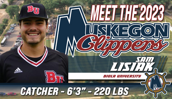 Meet the 2023 Clippers - Sam Lisiak! @slisiak22 is a 6'3', 220lb, right-handed hitting catcher coming to the Clippers from @BiolaAthletics ! #cliparehot @GLSCL #collegebaseball #visitmuskegon #summerbaseball