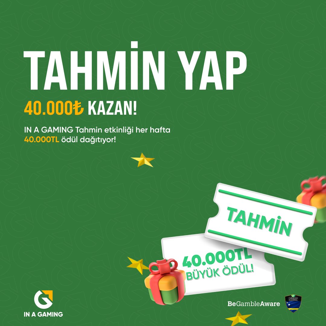 📣 Tahmin Yarışmamız Aktif! 10 futbol karşılaşmasının sonucu doğru tahmin et 40.000₺ büyük ödülü kazan! In a Gaming ayrıcalıklarından geri kalma! inagamingtahmin.com linkinden  etkinliğimize katılabilirsiniz. 📲 inagaming.link/twitter