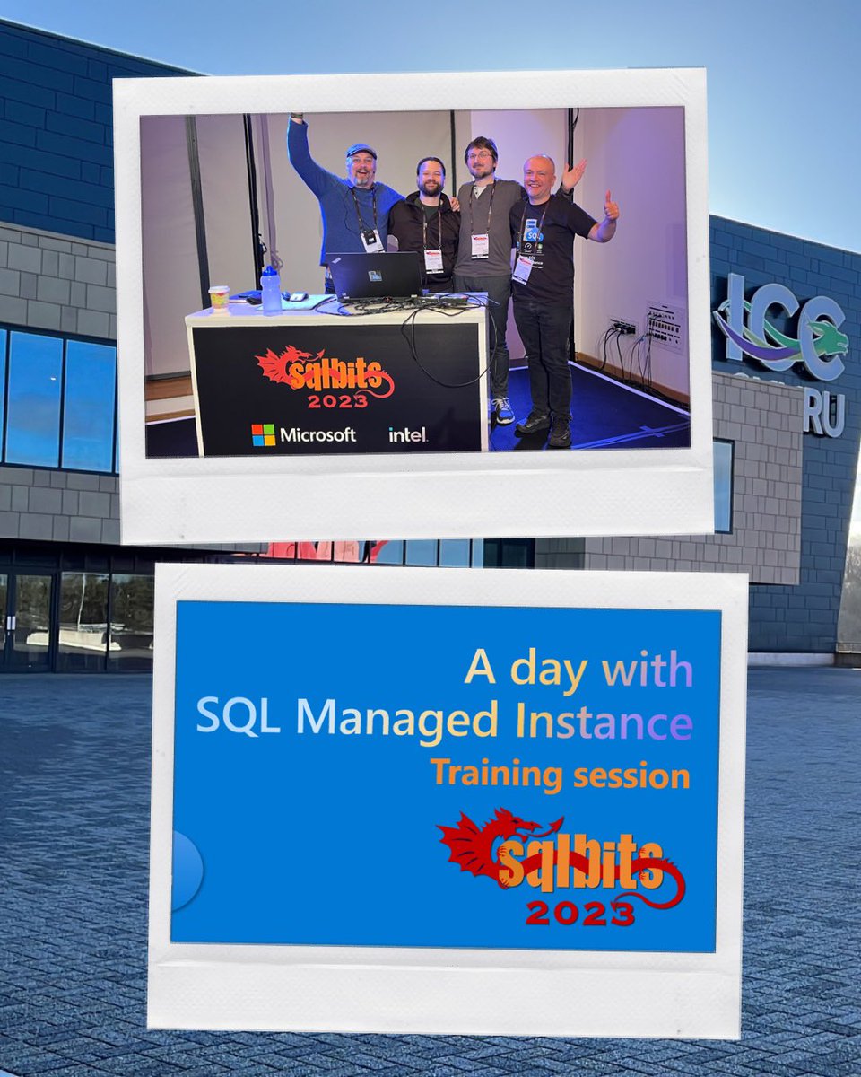SasaPopovicMSFT's tweet image. We has such a great time on our
“A day with SQL Managed Instance” session yesterday at @SQLBits
@NikoNeugebauer, Sasa, Zoran Rilak, Dani Lepava
#AzureSQL #ManagedInstance #sqlmi
#Azure #SQL @AzureSQL #SQLServer