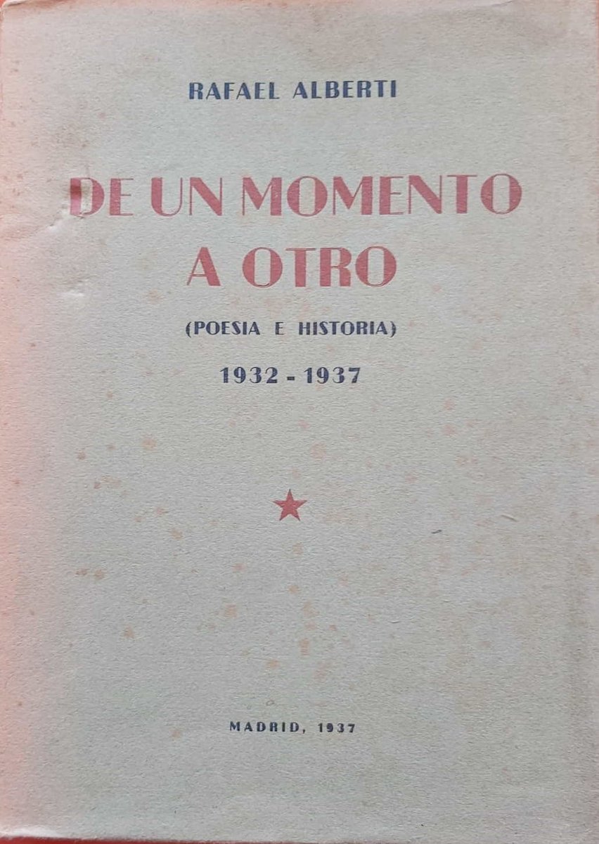 fpabloiglesias's tweet photo. Los libros donados por #GermánPérezBenítez al @archivoFPI de la @fpabloiglesias son:
- “7 romances de guerra”, de Juan #GilAlbert
- “De un momento a otro”, de Rafael #Alberti.
Dos primeras ediciones de gran valor histórico y emocional que son parte de nuestra memoria socialista https://t.co/ITgauEic9J