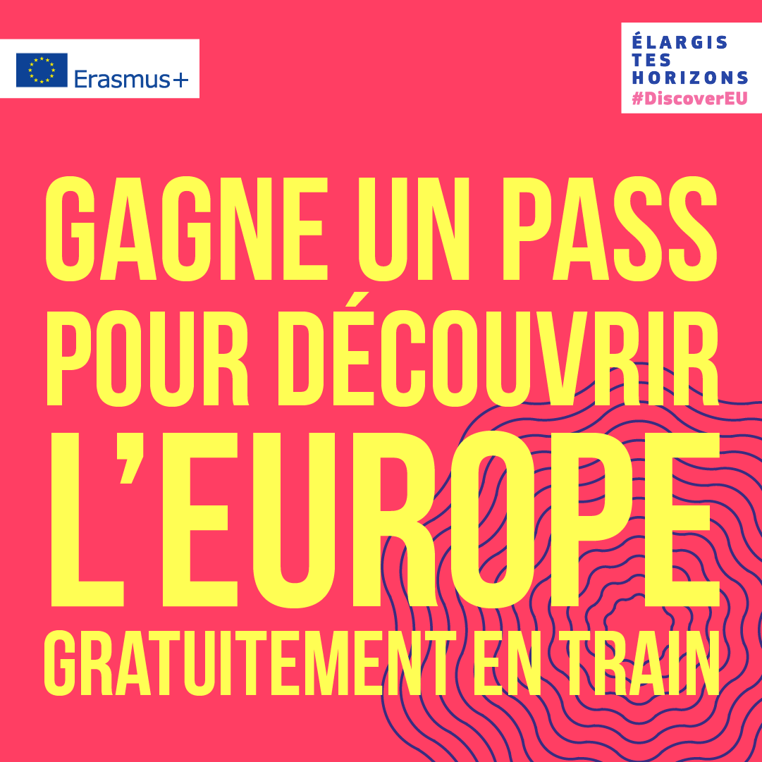 🇪🇺🚉Le programme DiscoverEU permet à tous les jeunes européens de 18 ans de découvrir gratuitement l’Europe en train via un tirage au sort pour obtenir un des 5 000 pass Interrail.
La campagne d’inscription a lieu jusqu'au 29 mars 2023 : erasmusplus-jeunesse.fr/espaces-actual…