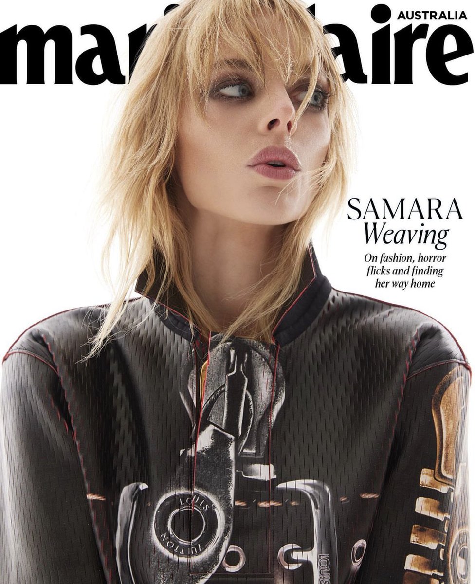 Samara Weaving covers the latest issue of Marie Claire Australia