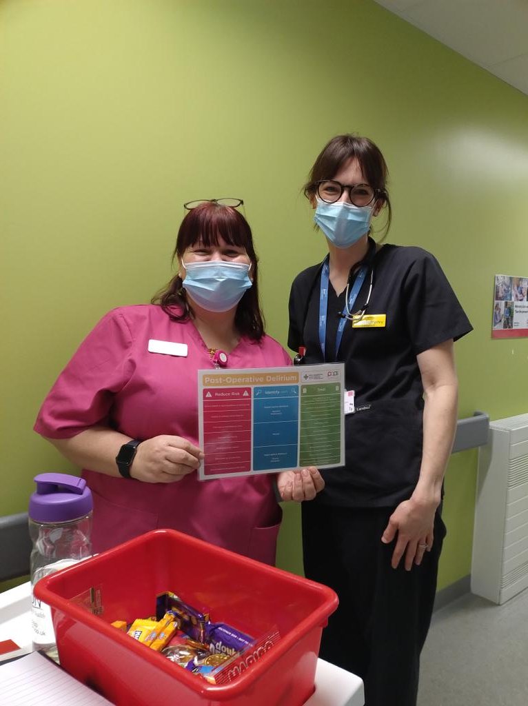 HumphryNia's tweet photo. Raising awareness of delirium on the surgical wards today with Kelly our POPS Memory Link Worker. Come and chat with us!
Huge thanks to @AlexElliottGre1 for the eye-catching poster 
@RachelSkinner13 @Sara317208341 @CAVUHB @hipnurse01 @ruthmeowens @MargaretCoakle1  @twinny222001 https://t.co/jQBs29CWFA