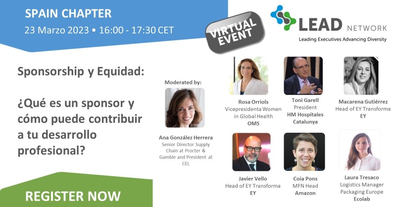 PG_Espana's tweet photo. ¿Qué es un sponsor y cómo puede ayudarte en tu carrera profesional? 🤔

El próximo 23 de marzo, Ana González, Senior Director Supply Chain en P&amp;G moderará la sesión sobre sponsorship y equidad en @Lead_eu_net.

Todos los detalles aquí ⬇️