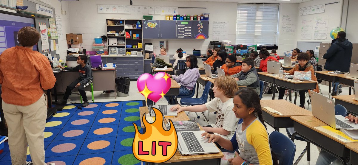 Ms B's class was rocking it out this morning. So much engagement and excitement for learning. So many rewards earned and house points given.  Way to go guys! #proudteacher <a href="/SwansCreekES/">Swans Creek Elem</a>