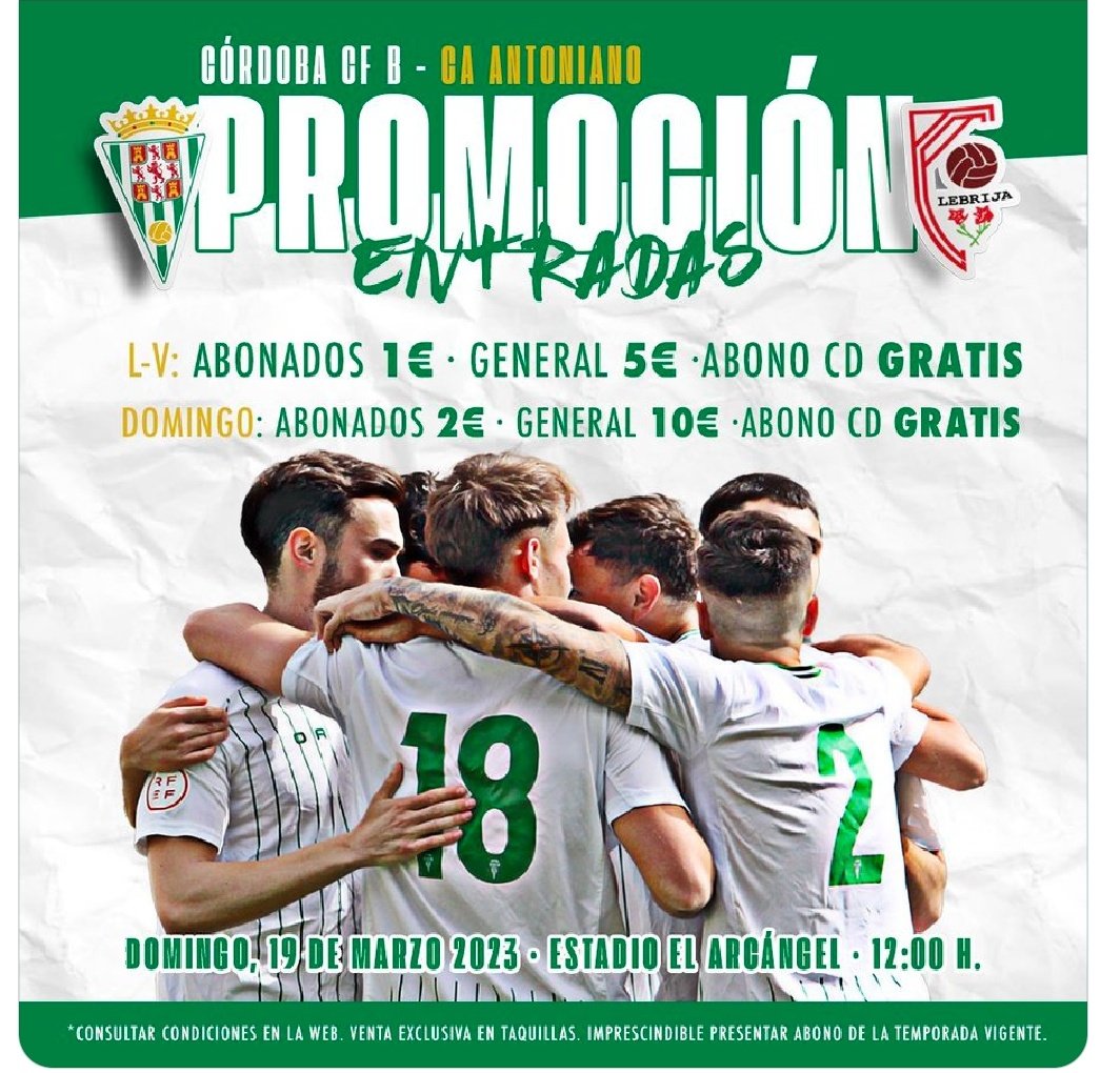 luapezbio's tweet photo. Ojalá🤞 y pasase lo mismo este DOMINGO con las entradas del partido⚽️ en el ÁRCANGEL🥅 porque ELLOS #CórdobaB LO DAN TODO EN EL CAMPO Y SE LO MERECEN 💪⚪️🟢
#ACansinaNoMeGanaNadie
#ConElFilialHastaElFinal
#EsUnaFinal
#OrgullosaDeLosJugadores
#ElAsarto
@PortalFilial https://t.co/scOFgtNBbE