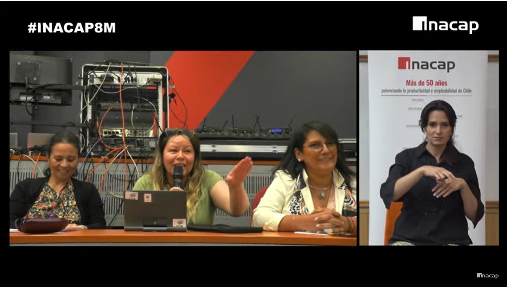 Inacapinos's tweet photo. [Ahora] Secretaria General de INACAP, Soledad Figueroa e interesantes panelistas protagonizan  panel de conversación: “Sesgos y Estereotipos de Género en la Educación Superior #TP”. ¡Súmate!

Síguelo en: https://t.co/X6LU2g7N1v #INACAP8M https://t.co/S9VaMKaBpx