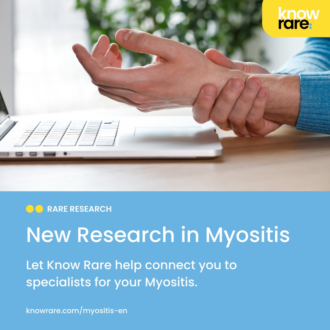 know_rare's tweet photo. Let Know Rare help connect you to specialists for your Myositis.💛💙

🔗 Send us a DM or visit https://t.co/fh8uVgJjVH to learn more.

#myositis #raredisease #KnowRare https://t.co/pUBSkDp2e0