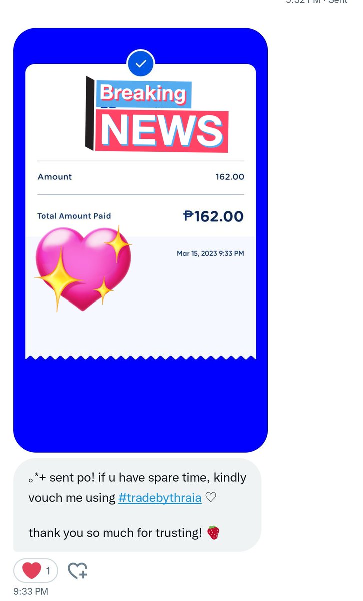 tnx so much po for the trade,, vv legit!! 💗💗
#tradebythraia