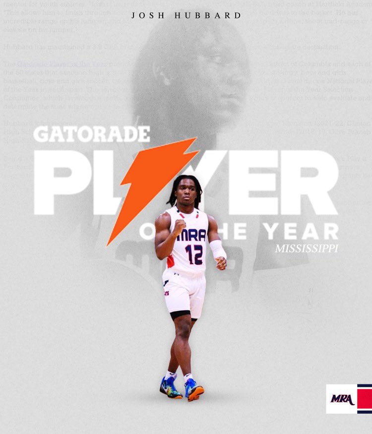 𝐆𝐚𝐭𝐨𝐫𝐚𝐝𝐞 𝐏𝐥𝐚𝐲𝐞𝐫 𝐨𝐟 𝐭𝐡𝐞 𝐘𝐞𝐚𝐫 In its 38th year of honoring the nation's best high school athletes, Gatorade today announced Josh Hubbard of Madison-Ridgeland Academy is the 2022-23 Gatorade Mississippi Boys Basketball Player of the Year. Hubbard is the…