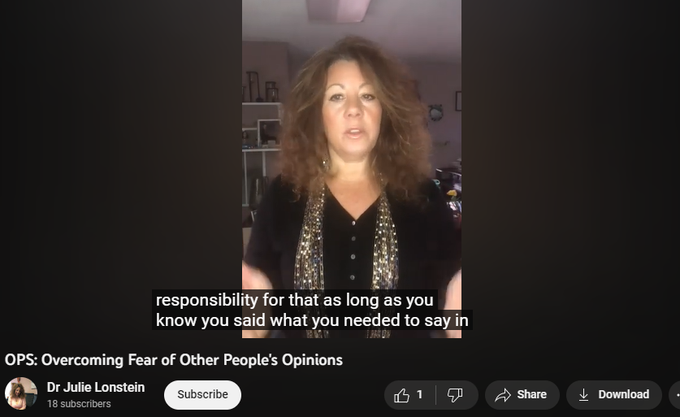 16 views  9 Mar 2023  #confidence #selfexpression #overcomingfears
In this video, we discuss one of the most common fears that people have - the fear of what other people think. Dr. J. Lo shares her perspective on why so many people care about other people's opinions and offers a solution to help keep things in perspective. Learn how to express yourself confidently and overcome the fear of conflict with others, all while staying respectful and calm.

#fearofopinions #confidence #selfexpression #overcomingfears #respectfulcommunication