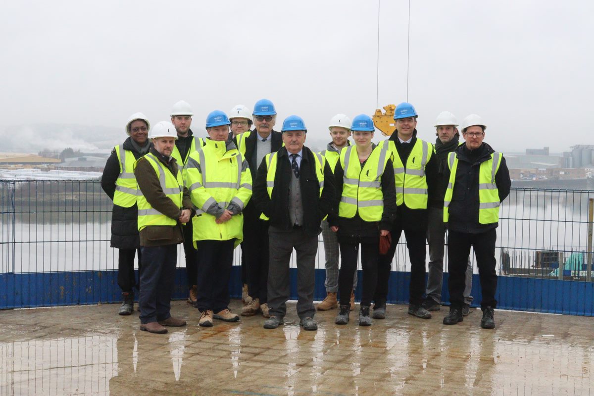 The Claritas team was delighted to welcome Medway Development Company to the site to mark the occasion of topping out at Chatham Waterfront. 
 
We are delivering 197 new homes on the Waterfront in the historic town of Chatham, including 1,142m2 of commercial space