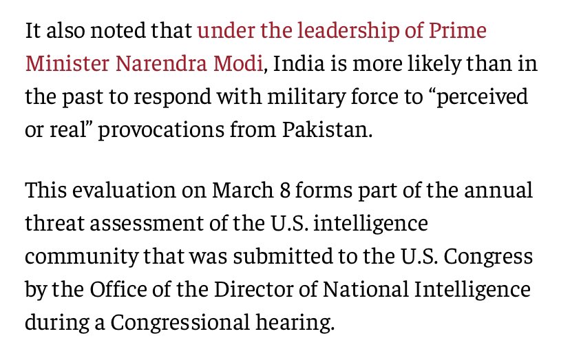 sidd_sharma01's tweet photo. Election preparations in full swing as it seems!!! A US Intelligence report fears increased Indo-Pakistan / Indo- China Conflict. 

By the way where have the investigations around Pulwama attack reached thus far!!! How many arrests made? 

#USIntelligence #USIntelligenceReport #Elections2023 #Elections2024