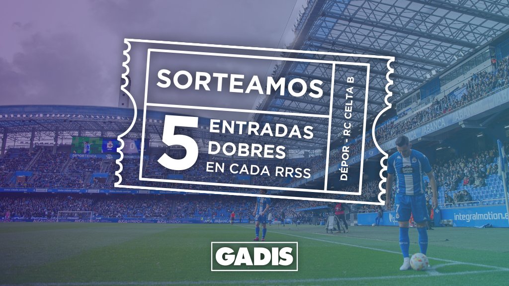 ⭐ SORTEO ⭐ Sorteamos 5 entradas dobres para ver o @rcdeportivo contra o @rccelta. Se queres participar, tan só tes que seguirnos e facer RT 🔁. Ata o 19/03.

BBLL: bit.ly/BBLLdepclt
