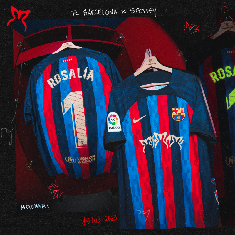 FCBarcelona_es's tweet photo. 🏍️ Motomami is in the house para #ElClásico 🦋

Barça 🤝 @spotify 🤝 @rosalia