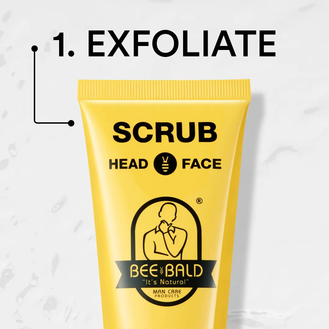 Your not-so-secret weapon to a closer shave.

#mensskincare #productsforbaldmen #bald #beebald #mensmoisturiser #menshavingproducts #exfoliatingscrub