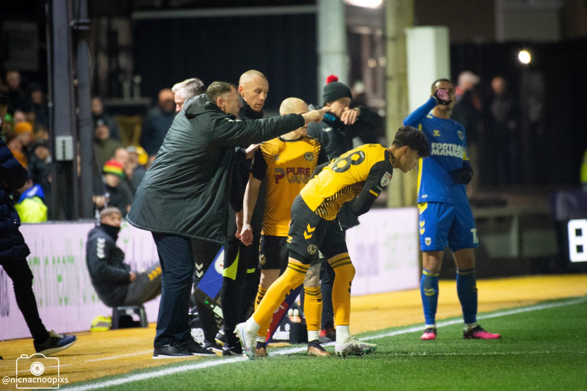 NewportCounty's tweet photo. 𝐊𝐢𝐛𝐚𝐧 𝐑𝐚𝐢 on making his home debut at Rodney Parade last night: 

"It's a moment, I've waited a lot of time for, just got to keep working hard, keep my head on the ground and hopefully, make more."

Congratulations Kiban!👏

#NCAFC🧡🖤 https://t.co/M06jX6yHPz